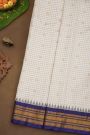 Gadwal Silk Cream Saree With Floral Brocade Pallu