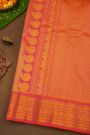 Gadwal Silk Yellow Saree With Buttis Body And Florals And Mango Paisleys Contrast Border
