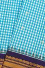 Gadwal Silk Sky Blue Saree With Floral Brocade Pallu
