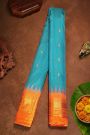 Gadwal Silk Sky Blue Saree With Floral Brocade Pallu