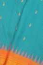 Gadwal Silk Sky Blue Saree With Floral Brocade Pallu