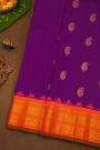 Gadwal Silk Purple Saree With Floral Brocade Pallu