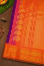 Gadwal Silk Purple Saree With Floral Brocade Pallu