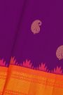 Gadwal Silk Purple Saree With Floral Brocade Pallu