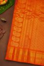 Gadwal Silk Violet Saree With Mango Paisley Body And Contrast Florals Border