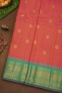 Gadwal Silk Pink Saree With Floral Brocade Pallu