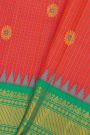 Gadwal Silk Pink Saree With Floral Brocade Pallu