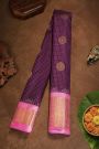 Gadwal Silk Purple Saree With Temples Border