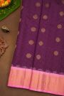 Gadwal Silk Purple Saree With Temples Border