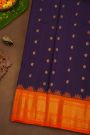 Gadwal Silk Violet Saree With Florals And Mango Paisleys Border