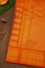 Gadwal Silk Violet Saree With Florals And Mango Paisleys Border