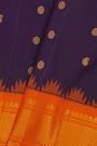 Gadwal Silk Violet Saree With Florals And Mango Paisleys Border