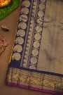 Gadwal Silk Mustard Saree With Florals And Leaves Jaal Border