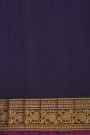 Gadwal Silk Mustard Saree With Florals And Leaves Jaal Border