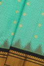 Gadwal Silk Sky Blue Saree With Florals And Diamonds Border