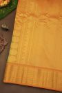 Gadwal Silk Peacock Blue Saree With Florals And Leaves Jaal Border
