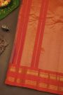 Gadwal Silk Wine Saree With Lines Body And Contrast Mango Paisley Border