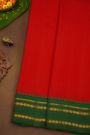 Gadwal Silk Red Saree With Dollars And Temples Border