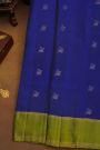 Coimbatore Soft Silk Blue Saree With Floral Brocade Pallu