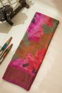 Fancy Tussar Brown Saree With Kaddi Border