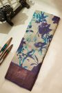 Fancy Tussar Off White Saree With Kaddi Border