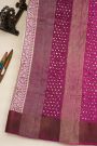 Fancy Tussar Off White Saree With Kaddi Border