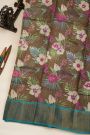 Fancy Tussar Brown Saree With Kaddi Border