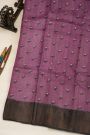 Fancy Tussar Purple Saree With Kaddi Border