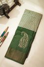 Fancy Tussar Multi-Colour Saree With Mirror And Cut Work Pallu