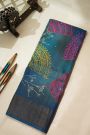 Fancy Tussar Dual Colour Saree With Mirror And Cut Work Pallu