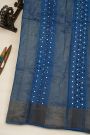 Fancy Tussar Dual Colour Saree With Mirror And Cut Work Pallu