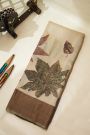 Fancy Tussar Off White Saree With Kaddi Border