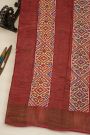 Fancy Tussar Beige Saree With Kaddi Border
