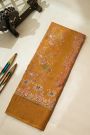 Fancy Tussar Mustard Saree With Kaddi Border
