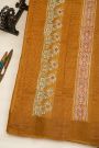 Fancy Tussar Mustard Saree With Kaddi Border