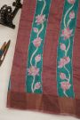 Fancy Tussar Rama Green Saree With Kantha Work Pallu