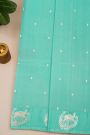 Fancy Matka Silk Sky Blue Saree With Florals And Buttis Body And Self Florals With Deers Border