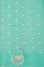 Fancy Matka Silk Sky Blue Saree With Florals And Buttis Body And Self Florals With Deers Border