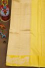 Fancy Matka Silk Yellow Saree With Floral Buttis Body And Pichwai Cows Motifs Border