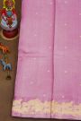 Fancy Matka Silk Pink Saree With Floral Buttis Body