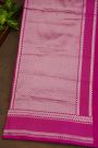Banarasi Silk Rani Pink Saree With Gap Motifs Border