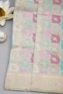 Banarasi Silk Multi-Colour Saree With Florals And Leaves Jaal Self Border
