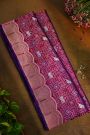 Banarasi Silk Purple Saree With Buttis In Curvy Shapes Border