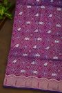 Banarasi Silk Purple Saree With Buttis In Curvy Shapes Border
