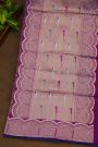 Banarasi Silk Purple Saree With Buttis In Curvy Shapes Border