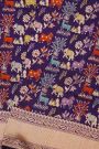Banarasi Silk Violet Saree With Animal Theme Body