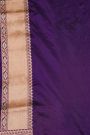 Banarasi Silk Violet Saree With Animal Theme Body