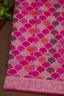 Banarasi Silk Multi-Colour Saree With Arched Scales With Florals And Leaves Body