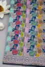 Banarasi Silk Multi-Colour Saree With Florals And Leaves Body