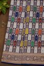 Banarasi Silk Multi-Colour Saree With Floral Brocade Pallu